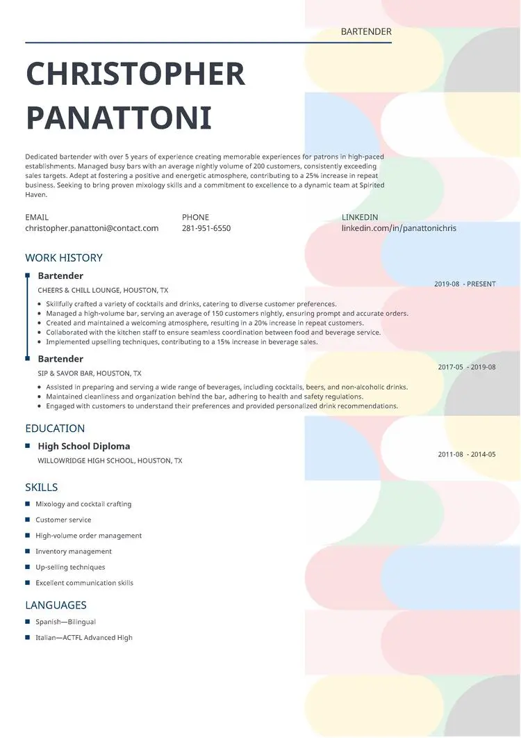 Spectra resume format