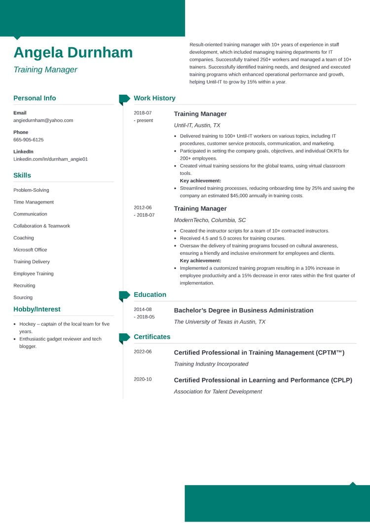 expert-crafted resume sample
