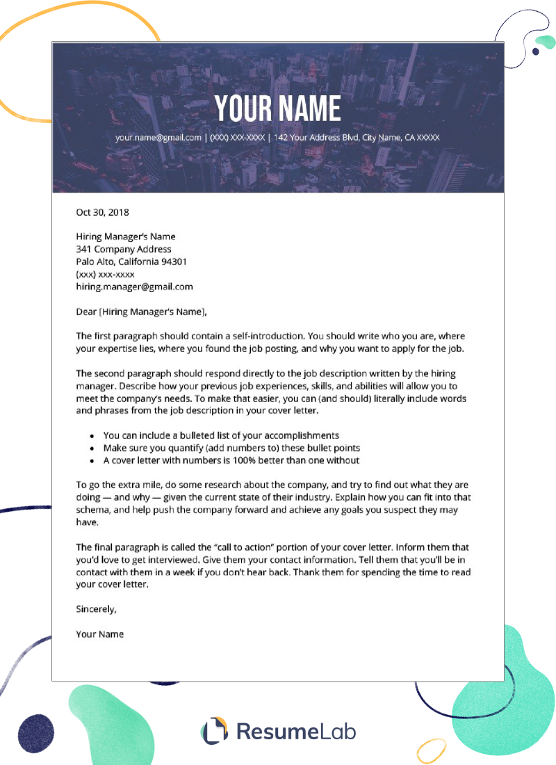 download cover letter template word