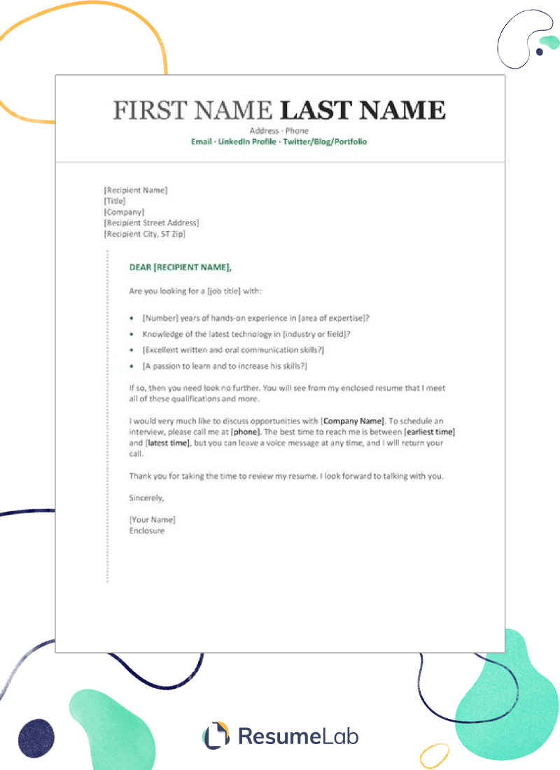 word cover letter template free download