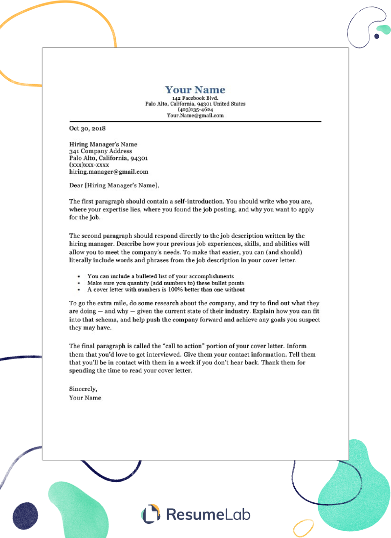 free cover letter template in microsoft word