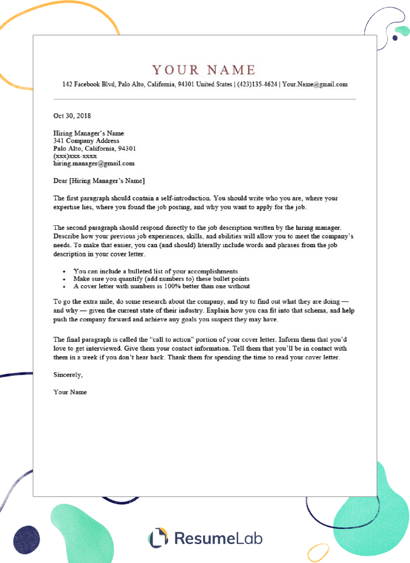 50 Cover Letter Templates Microsoft Word Free Download