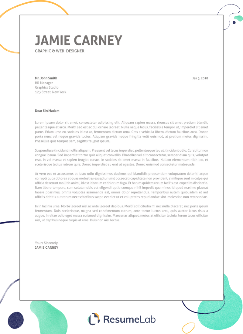 cover letter template word doc free download