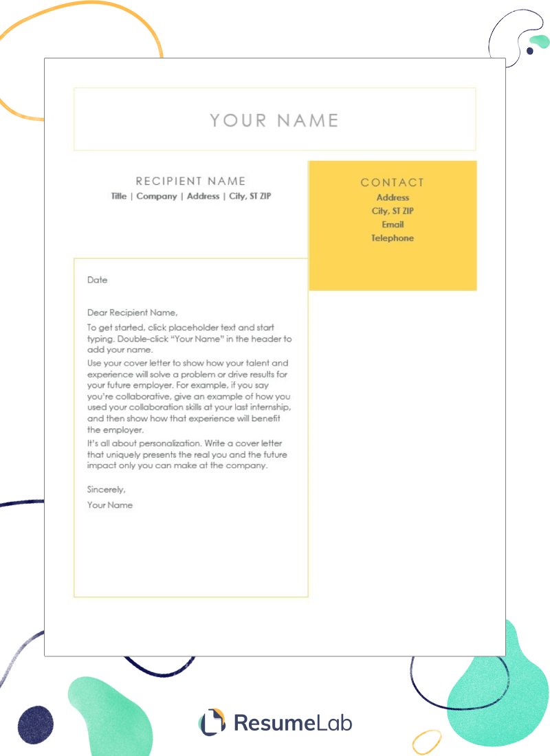 template cover letter microsoft word
