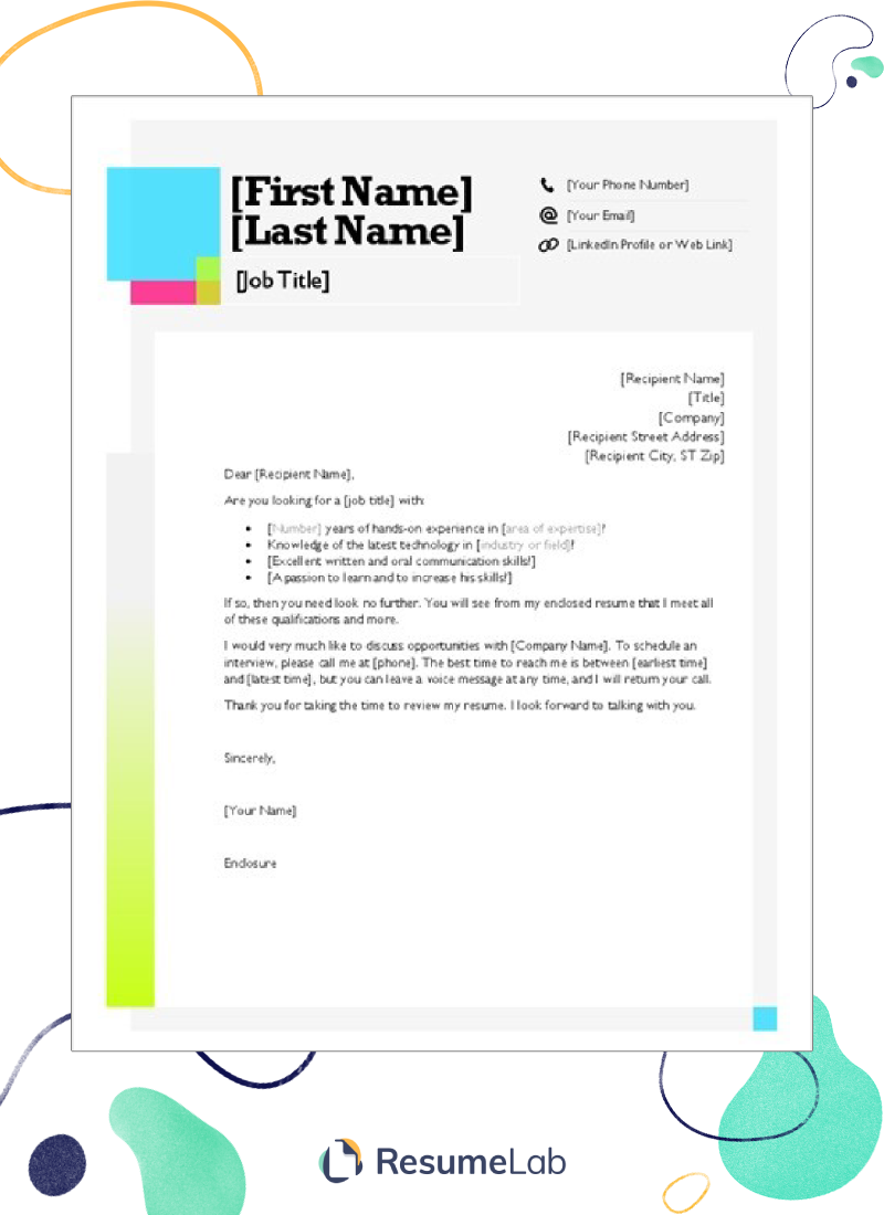microsoft word cover letter