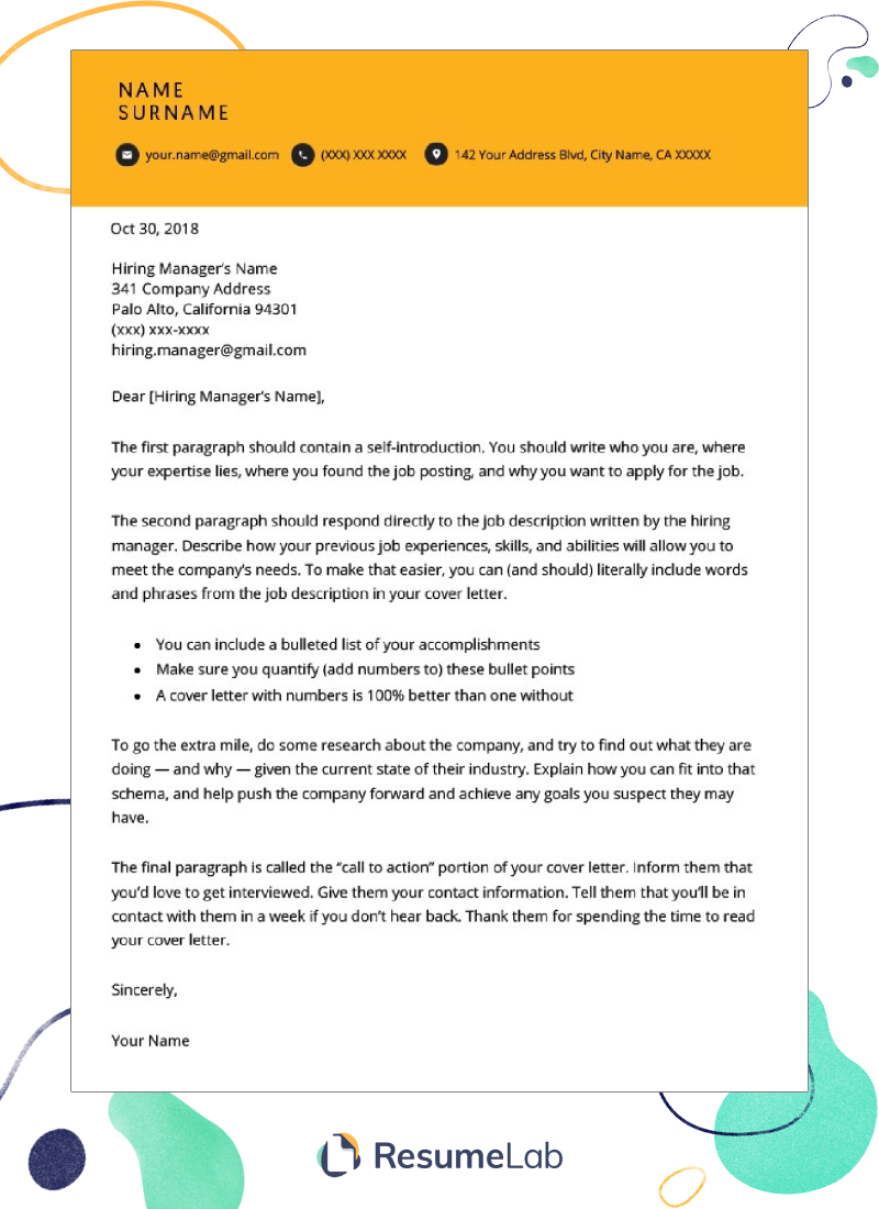 word template cover letter resume