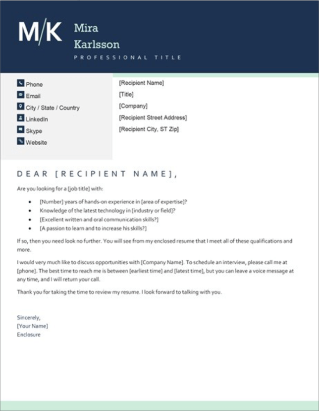 50 Microsoft Word Cover Letter Templates (Free Download!)