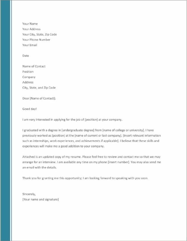 cover letter template word uk