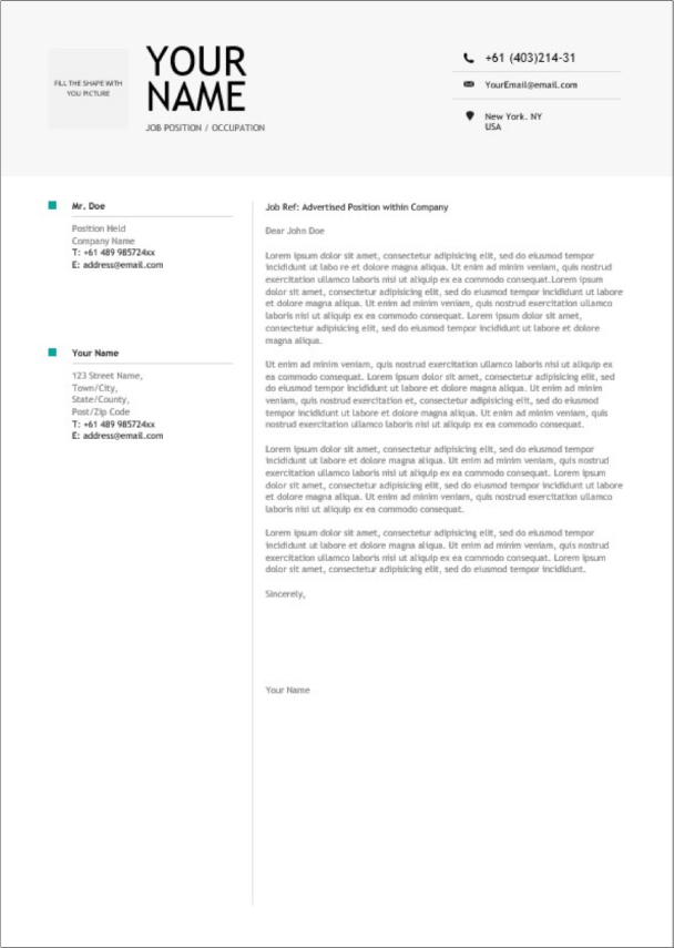 word document cover letter template