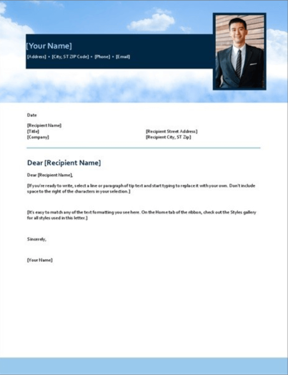 free cover letter template word