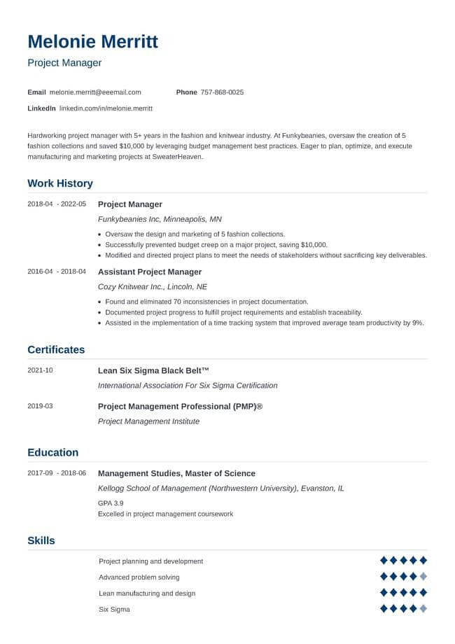 best resume template to try for free
