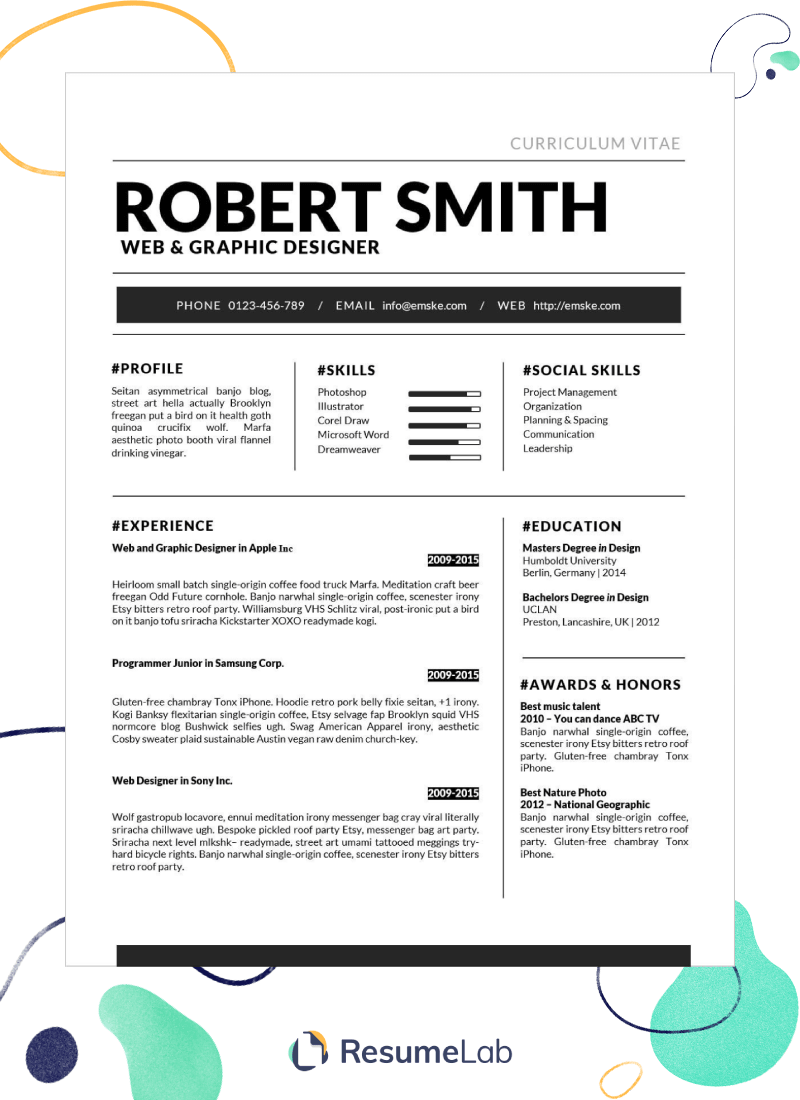 resume microsoft word template download