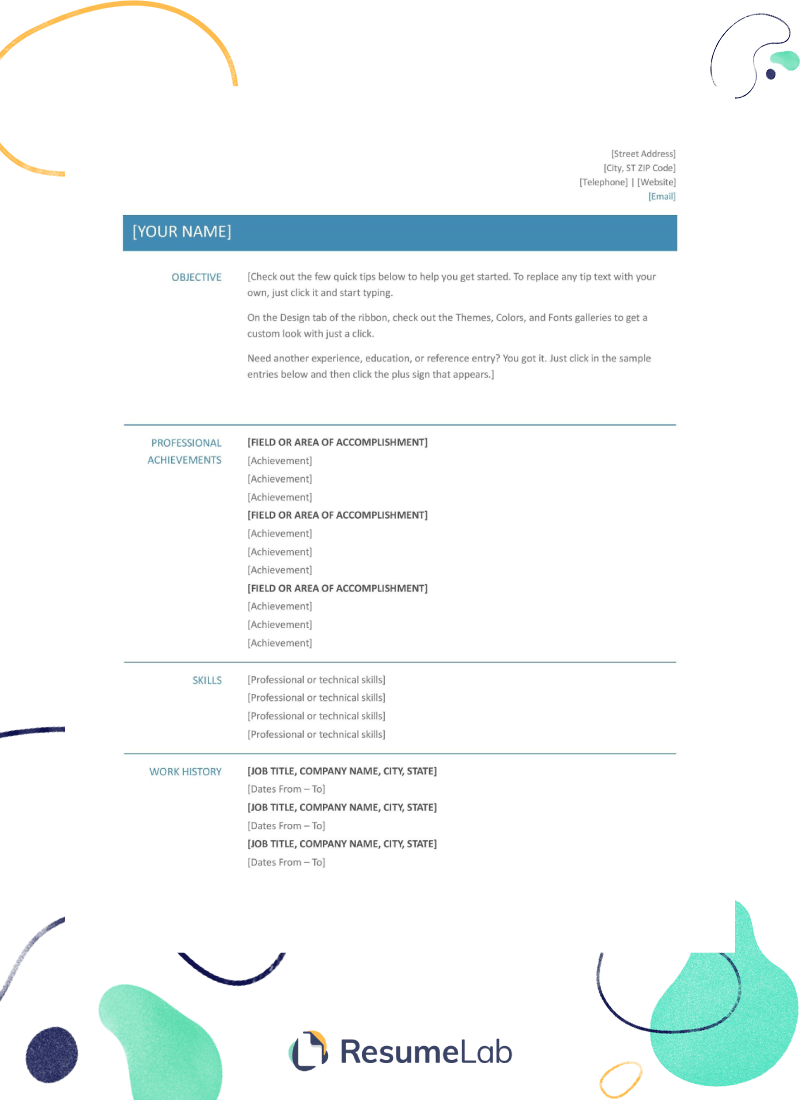 microsoft office word resume templates