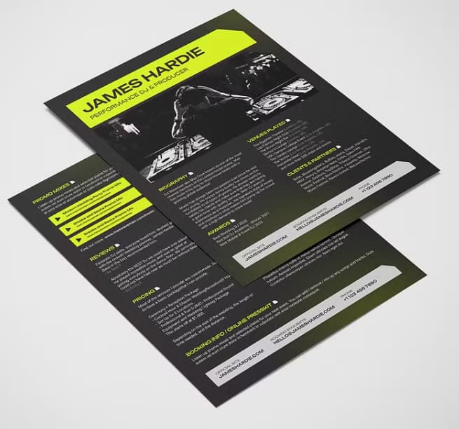 DJ Word Resume Template from Creativemarket