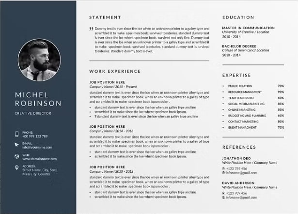 Landscape Word Resume Template from Creativemarket