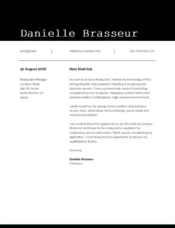 Simple Free Word Cover Letter Template