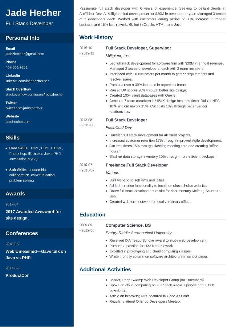 Full Stack Developer Resume—Examples and 25+ Writing Tips