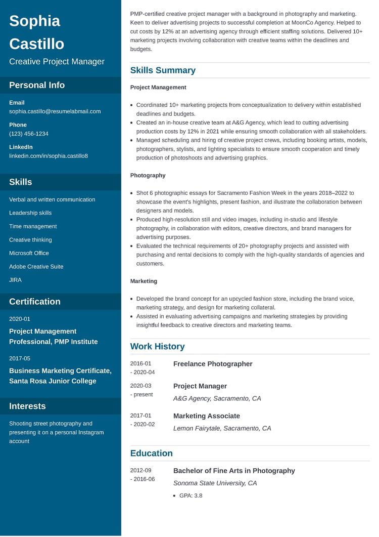 functional resume example