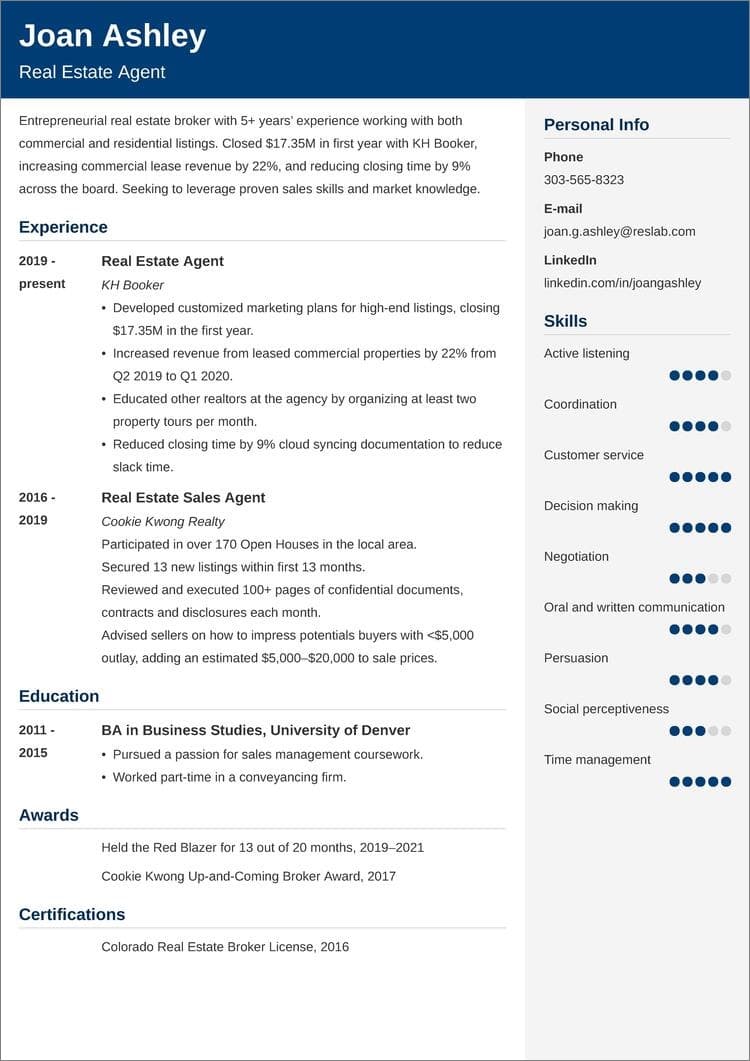 general summary resume examples
