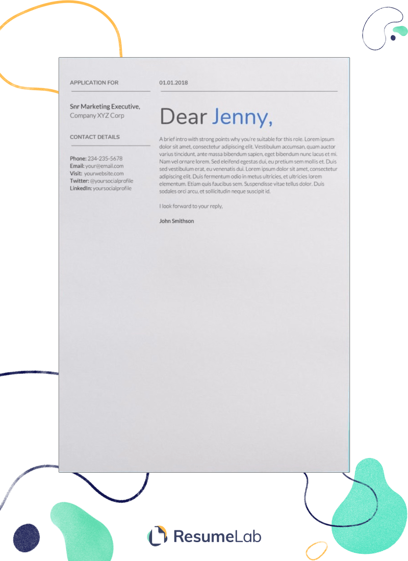 google docs cover letter template free