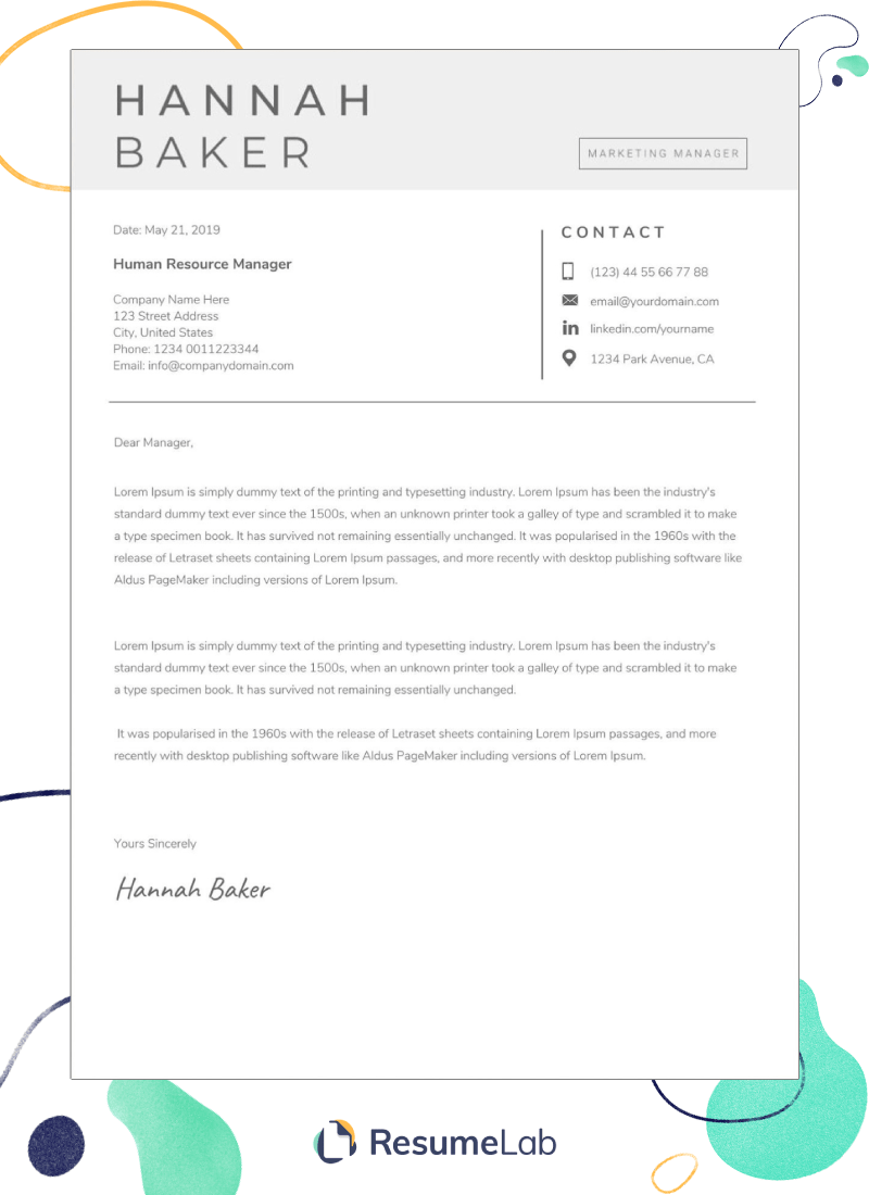 cover letter template docs