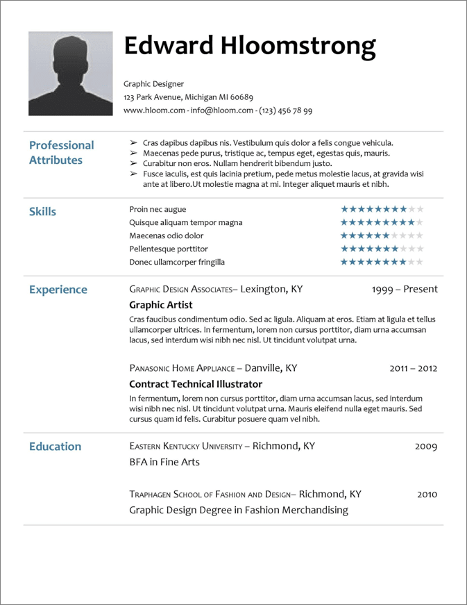 resume templates google docs free