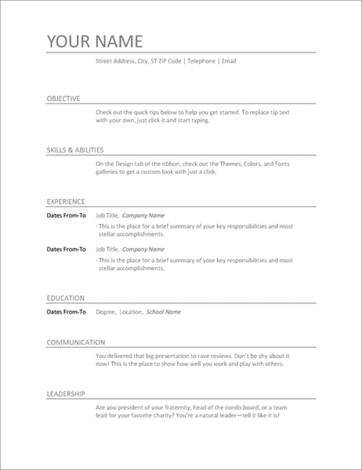 downloadable resume templates for google docs