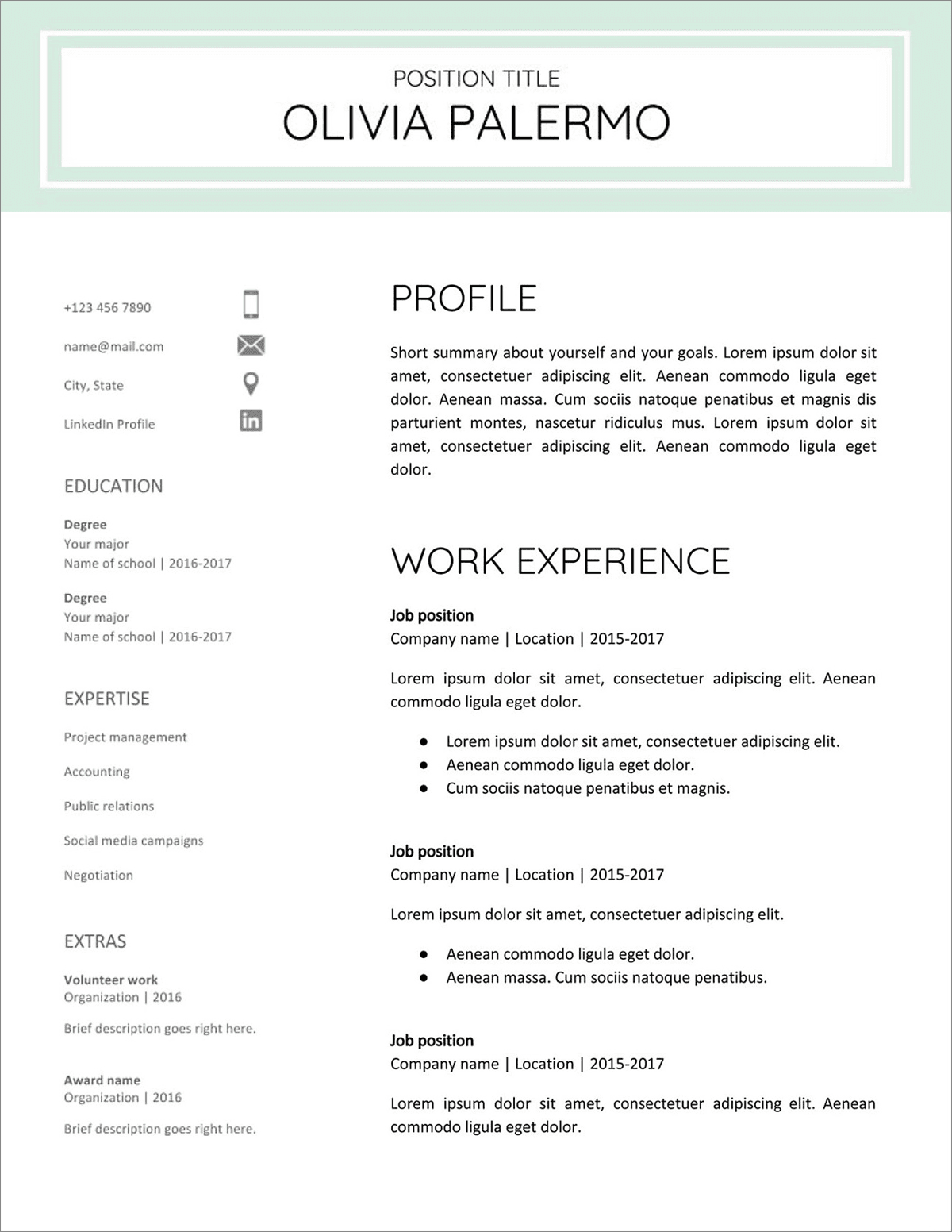 resume templates for googl docs