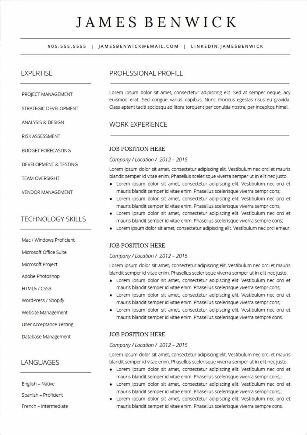 google docs CV templates