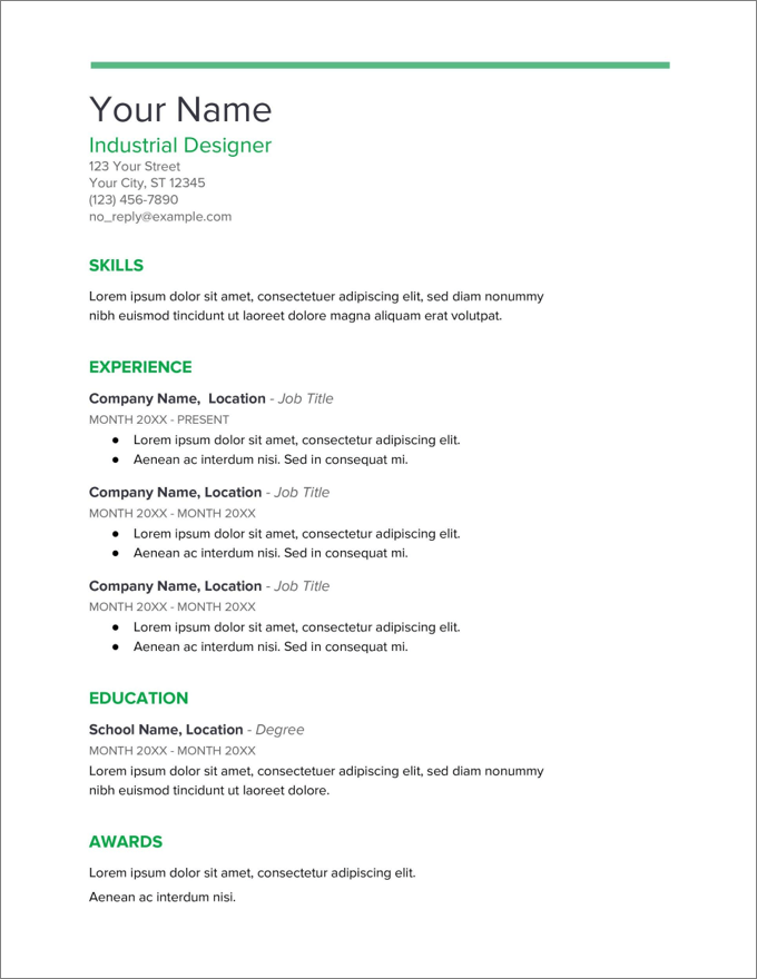 Free Google Docs Resume Templates to Download