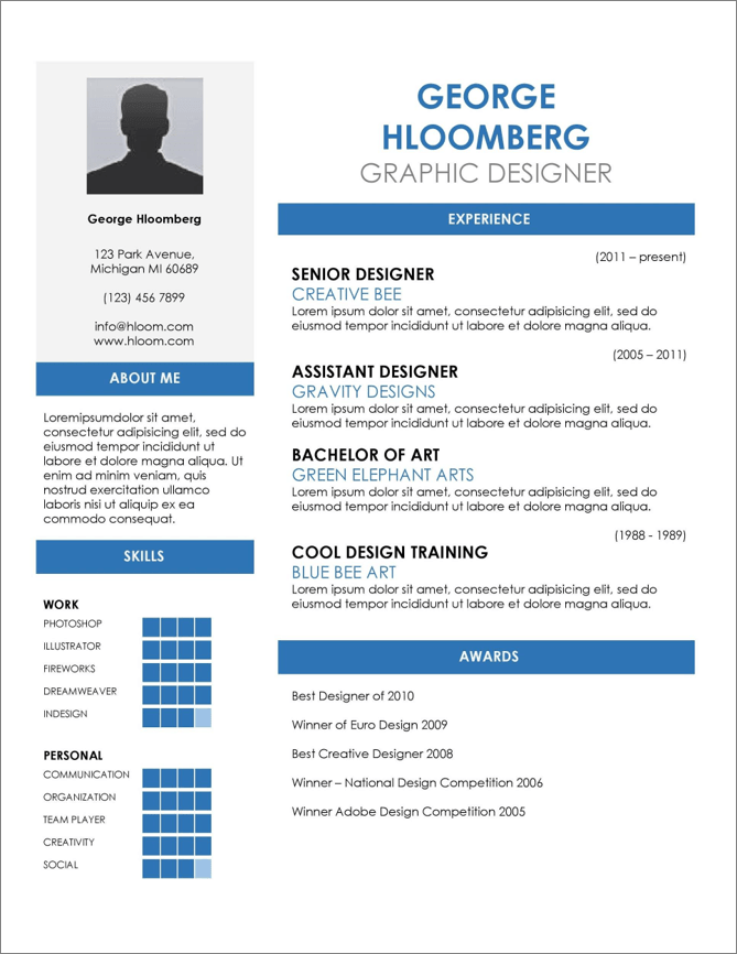 free resume templates download google docs