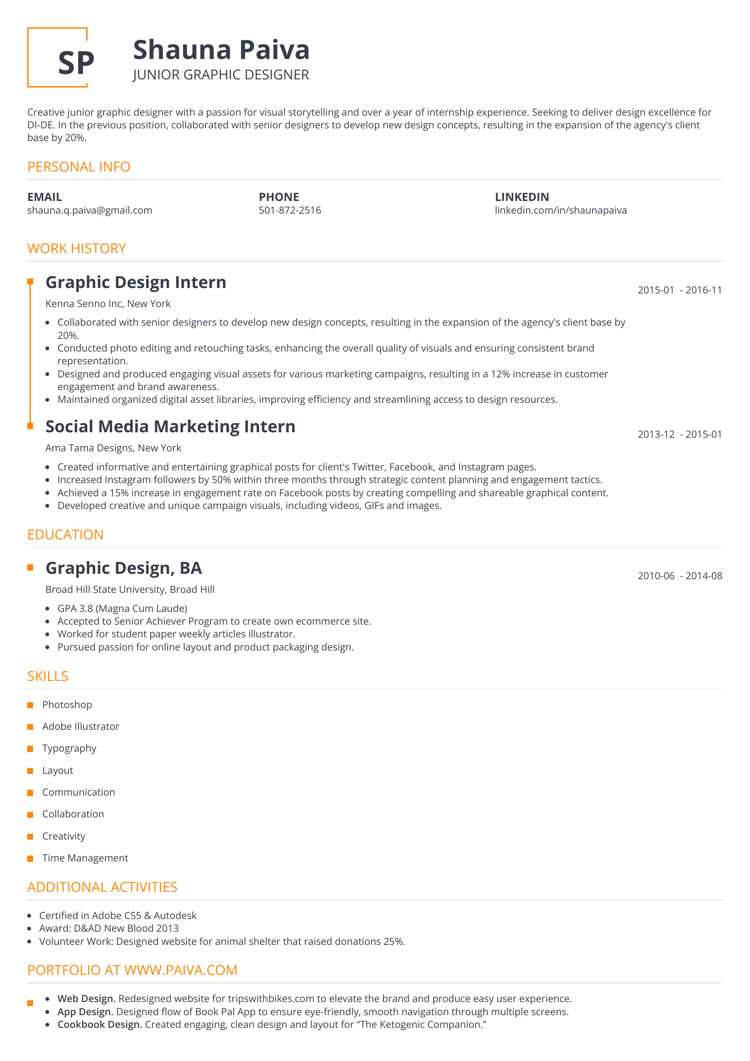 junior graphic designer resume example - squares template