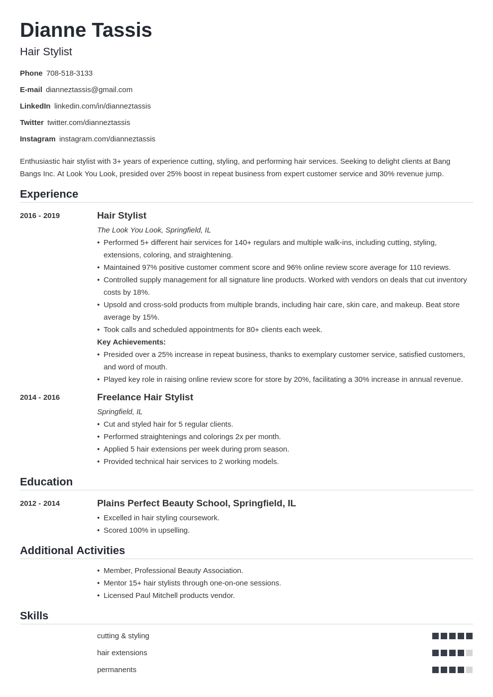 hair stylist resume—examples and 25 writing tips
