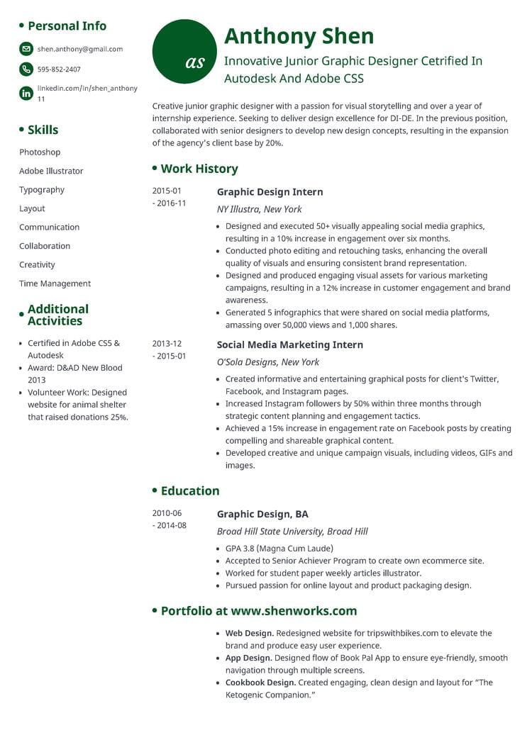 headline for a resume example