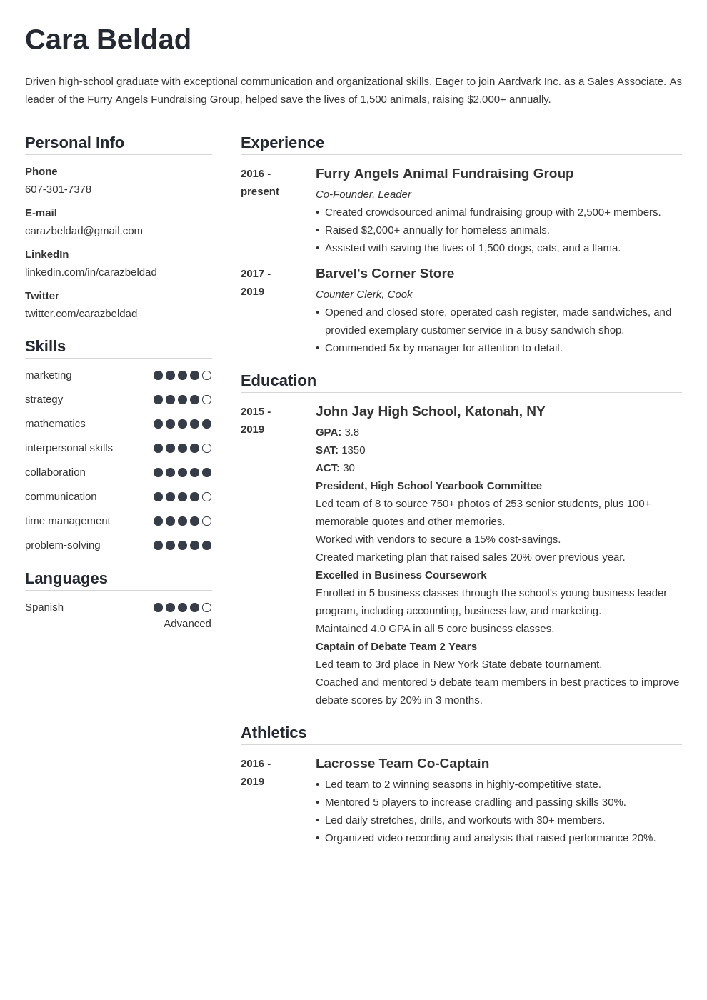 how to write a high school graduate resume