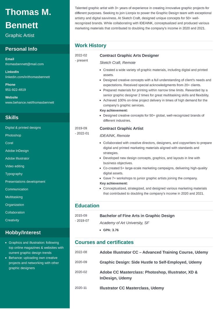 independent contractor resume example