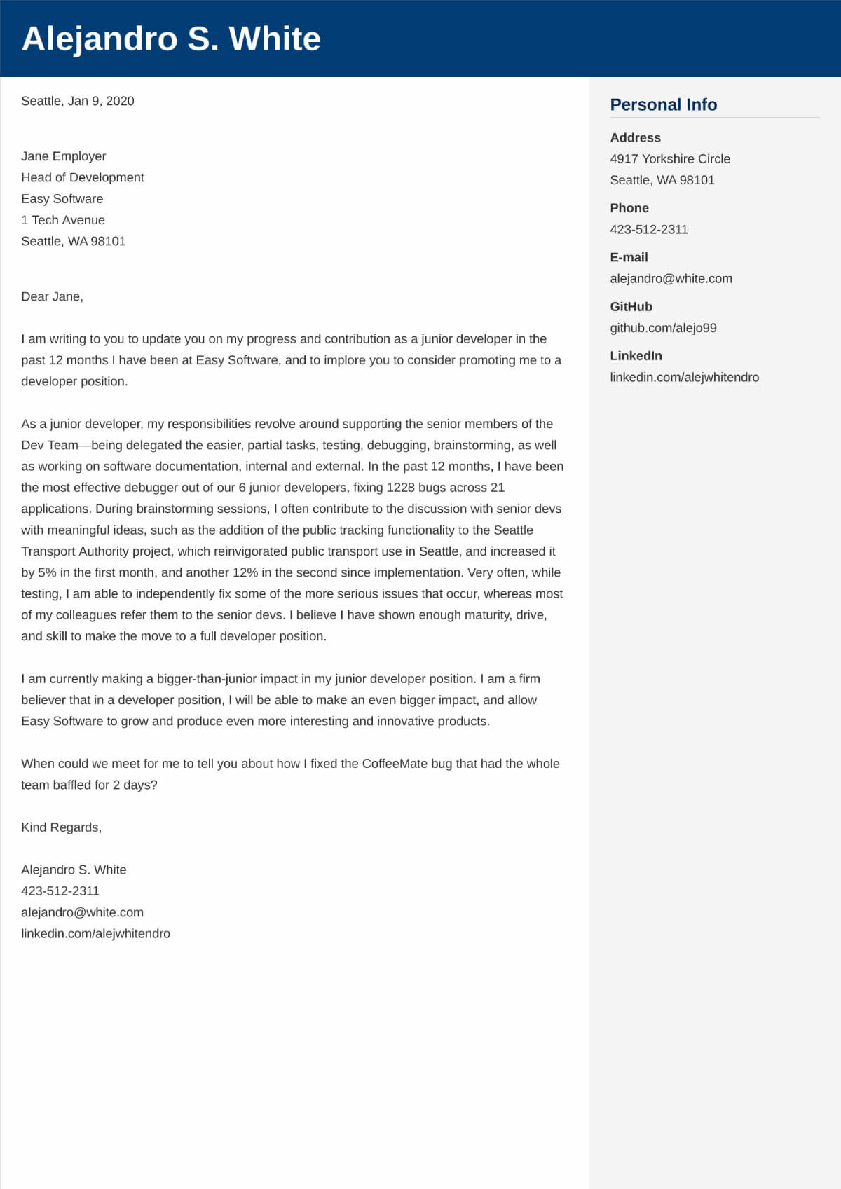 Cover Letter For Internal Position Or Promotion Examples