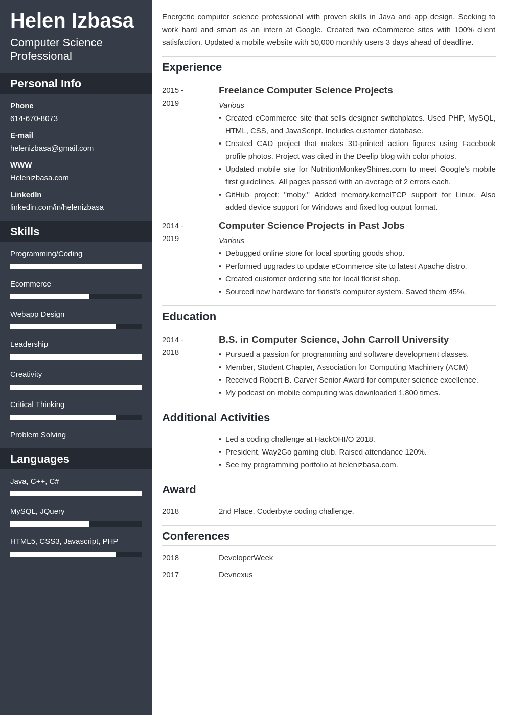 internship template cascade uk