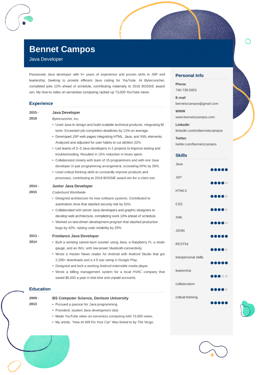 Java Developer CV—Examples and 25+ Writing Tips