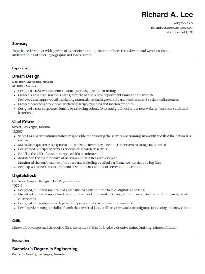juliet resume template from resume.com