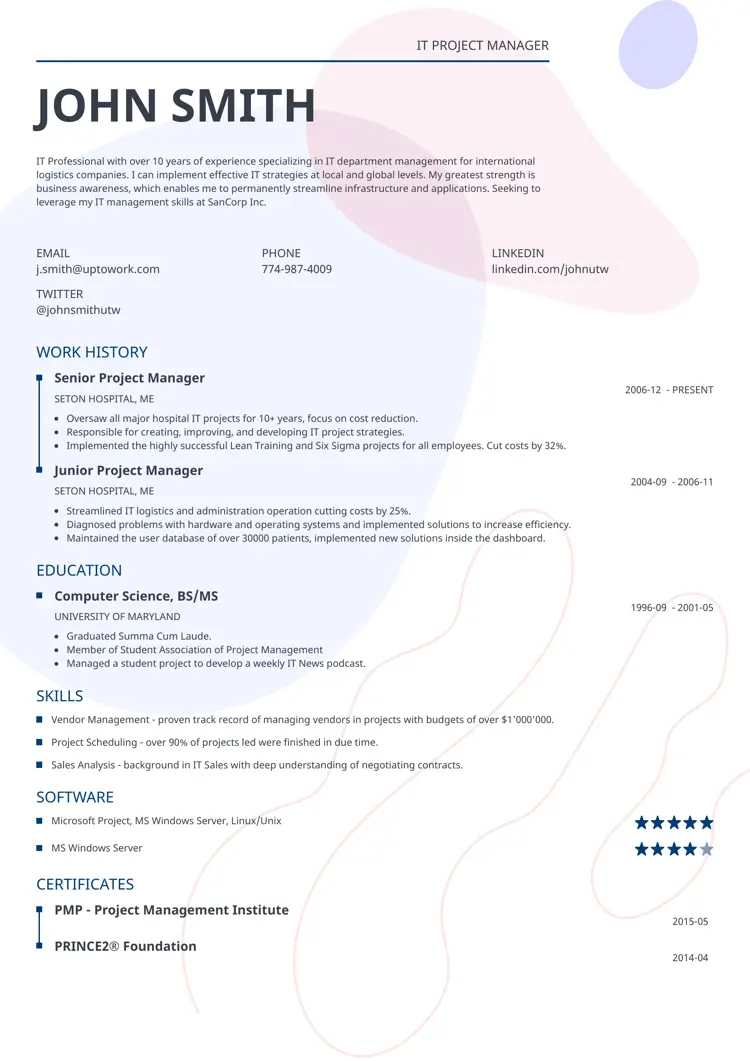 creative resume layout