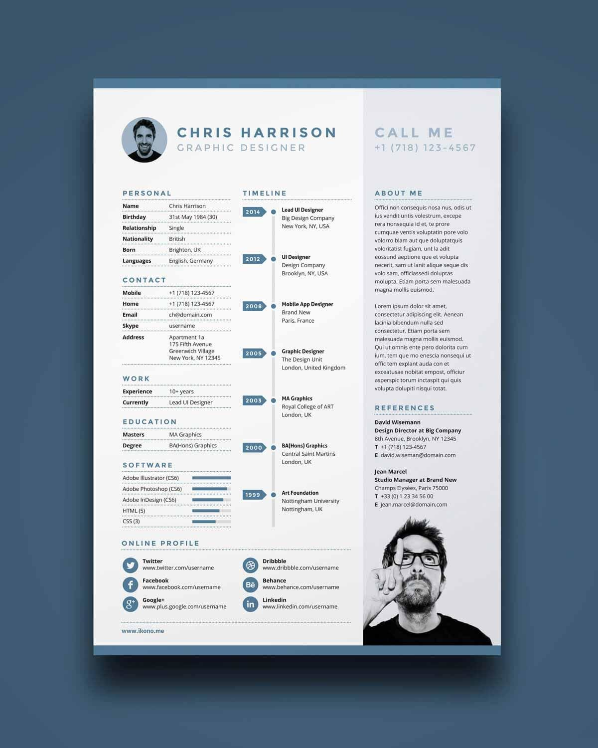 one page CV template