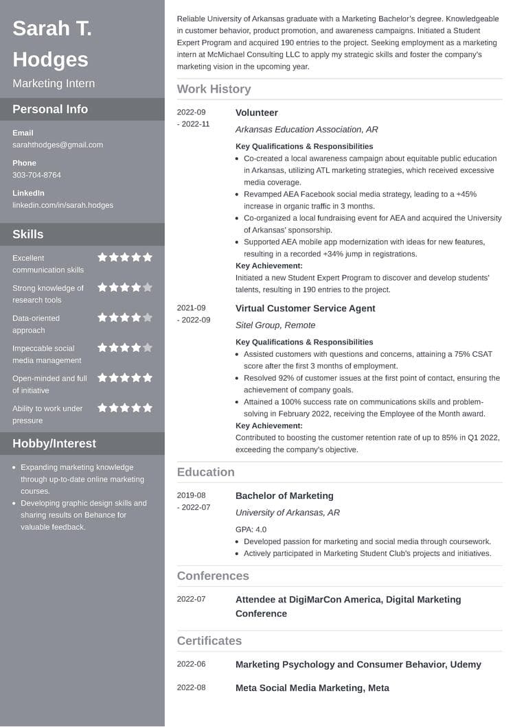 resume format example