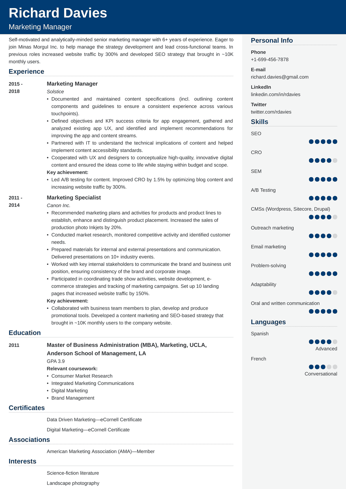 Marketing Resume Examples Guide For 2025 Templates 