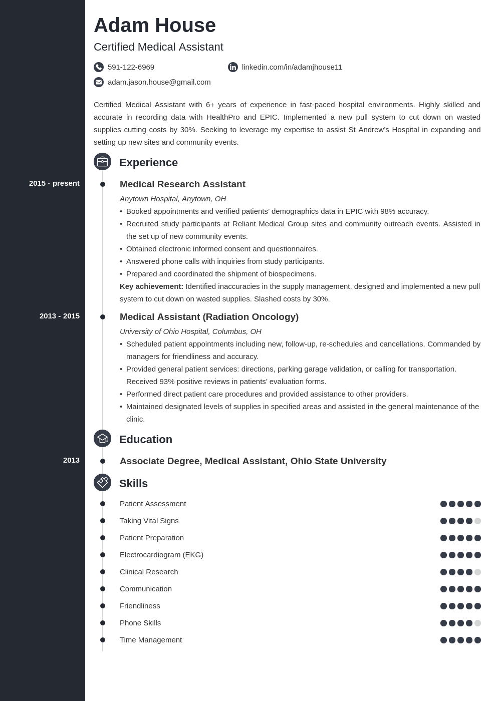 medical assistant template concept