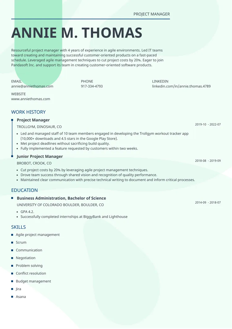 Modern Resume Template Lumina