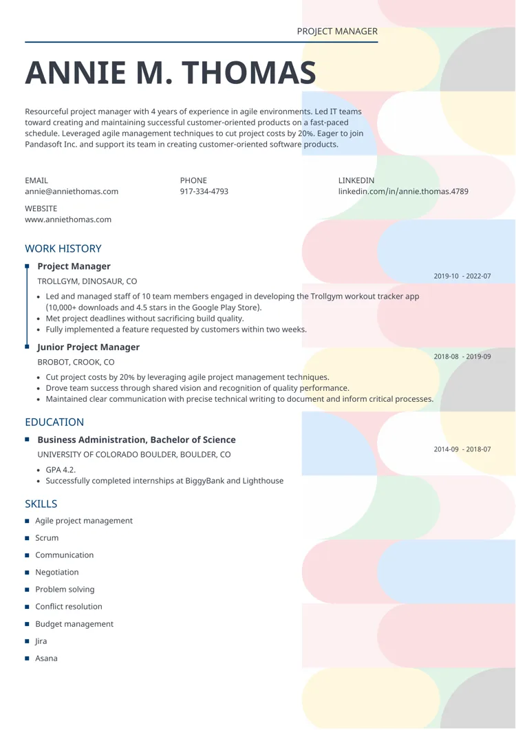 Modern Resume Template Spectra