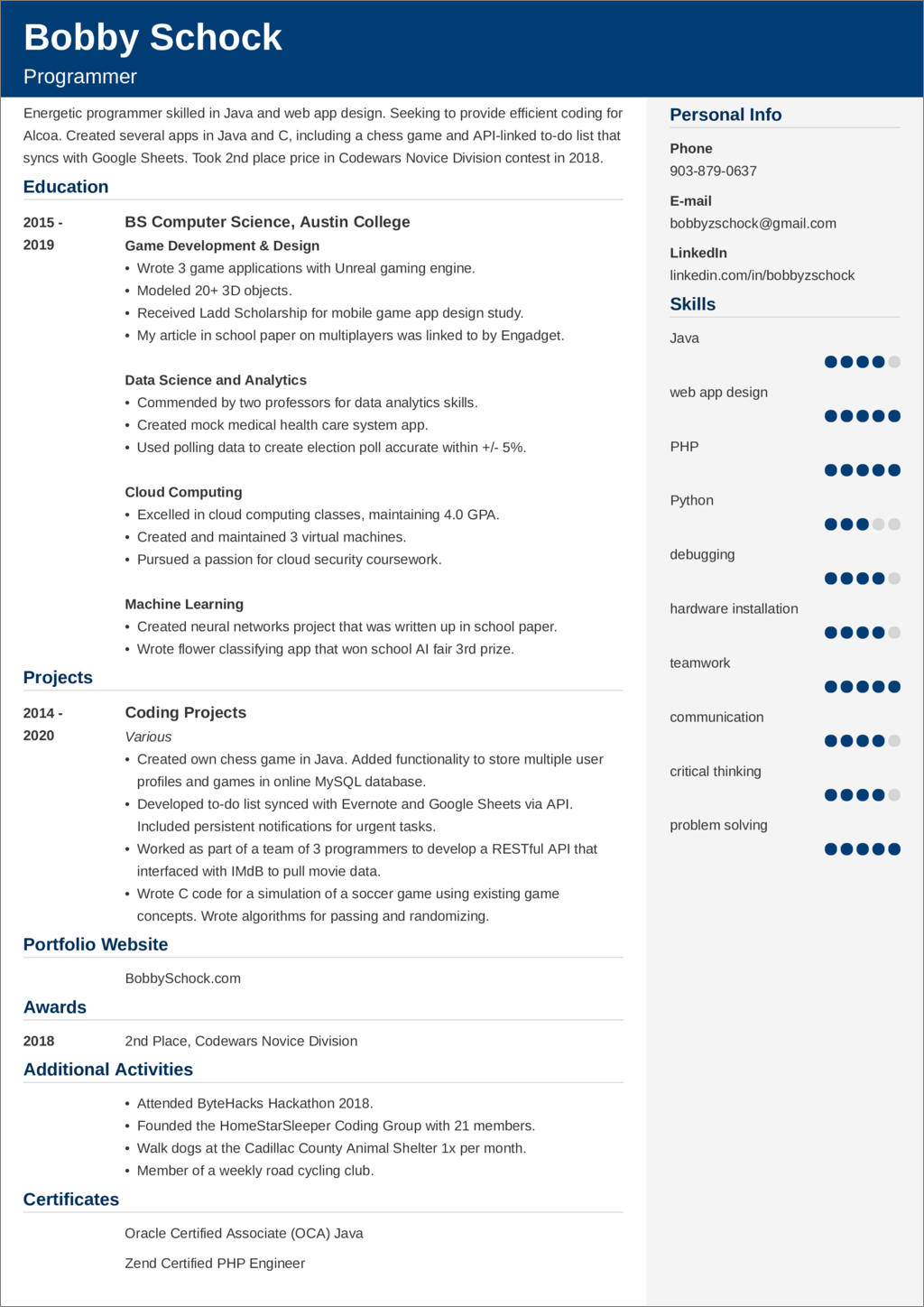 resume no experience template