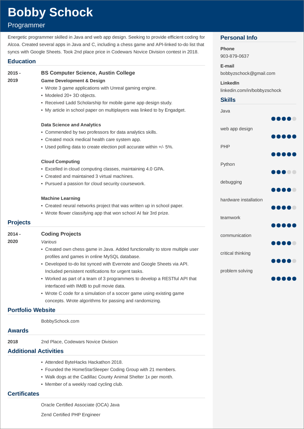 no experience CV templates