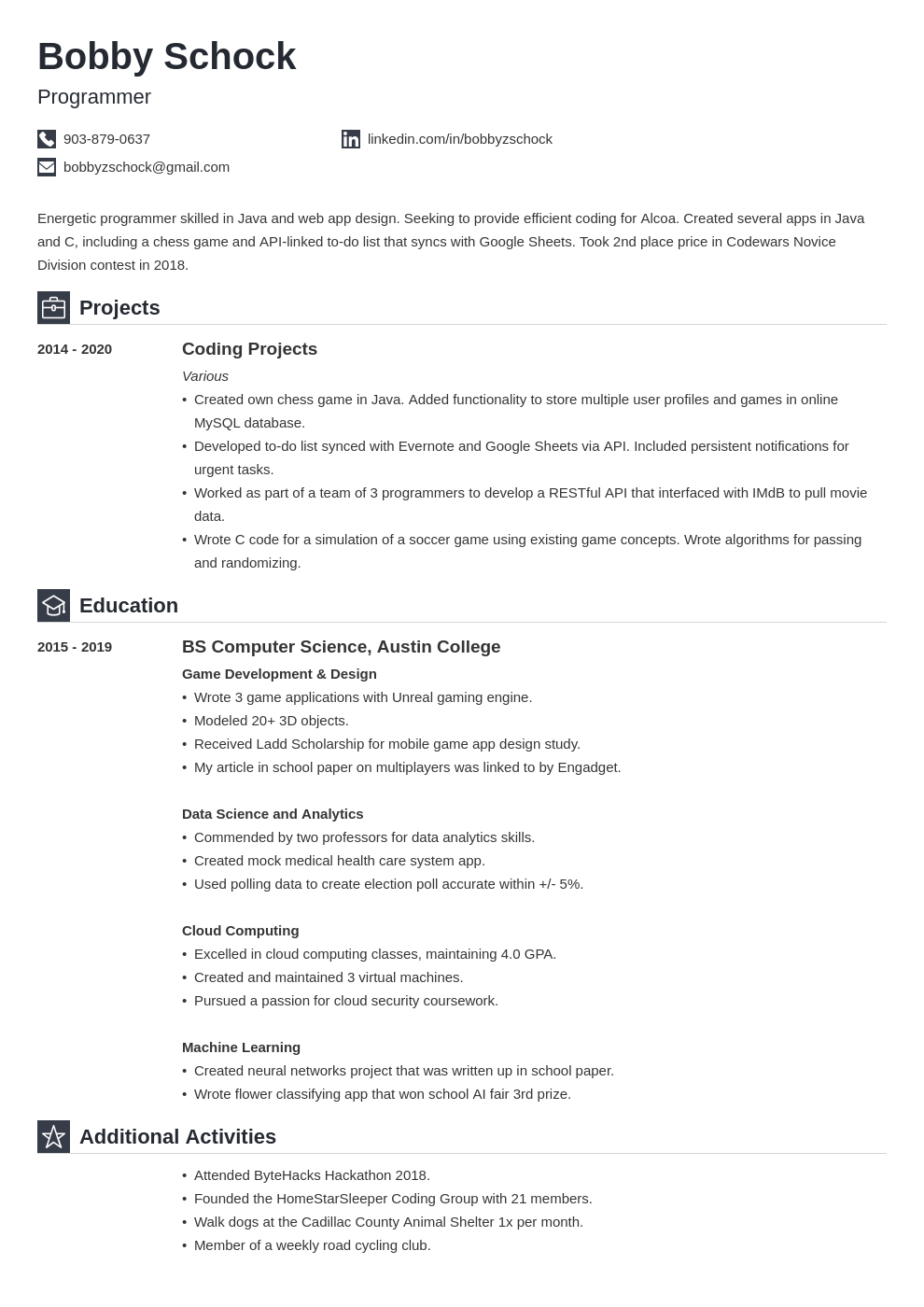 Student Resume Examples No Experience